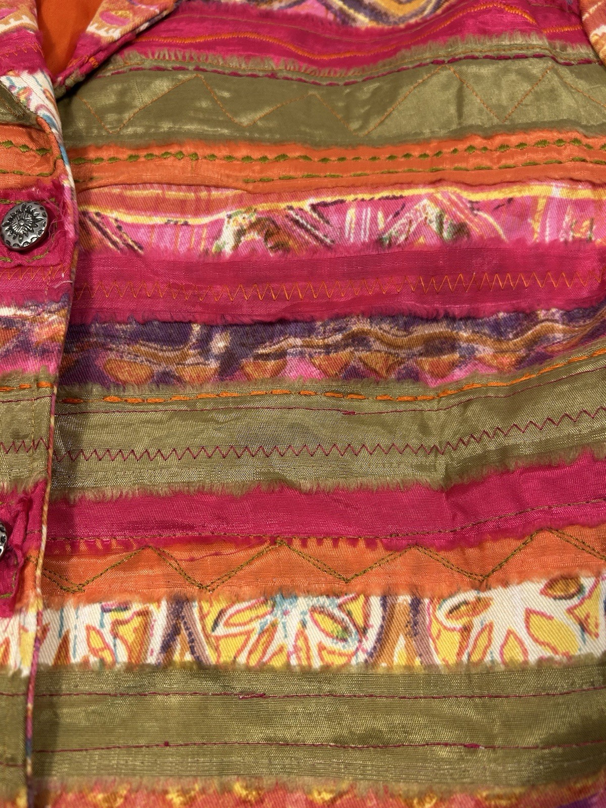 Coldwater Creek Boho Patchwork Blazer Jacket Size… - image 6