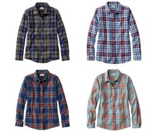 NEW WITH TAG Women's L.L Bean Scotch Plaid Flannel Shirt Relaxed Fit - BIG SALE