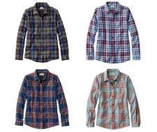 NEW WITH TAG! Women's L.L Bean Scotch Plaid Flannel Shirt Relaxed Fit - BIG SALE