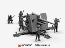 3d Model STL Format Digital File German Soldiers  Atillery  Crew Flak 88 WW2