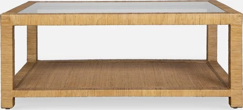 Uttermost 50050 Kensing 42"W Mango and Rattan Table - Clear - Picture 4 of 4