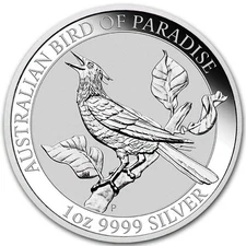2019 Australia 1 oz Silver Bird of Paradise Manucodia  BU