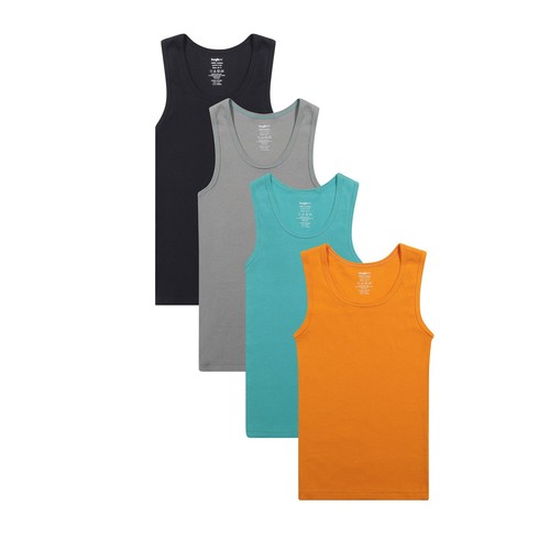 Buyless Fashion Boys Tagless Undershirts Tank Top White Soft Cotton Pack of 4 - Picture 44 of 49