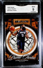 2020-21 Hoops Prime Twine #6 James Harden Houston Rockets Graded GMA MINT 9 Offi
