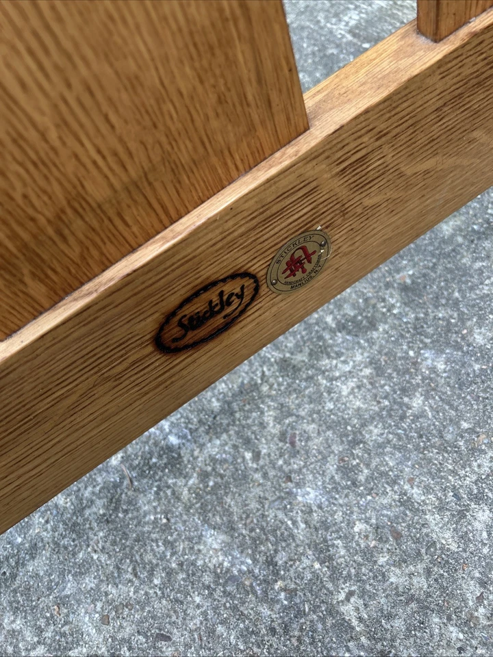 Кожаная диван-сетти STICKLEY Mission Oak Arts & Crafts 77 дюймов нуждается в обивке - Изображение 4 из 4