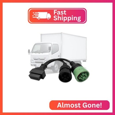 AMHTDOL OBD to Type 2 Green 9 Pin J1939 and 6 Pin J1708 to OBD2 Split Y Cable,Fi