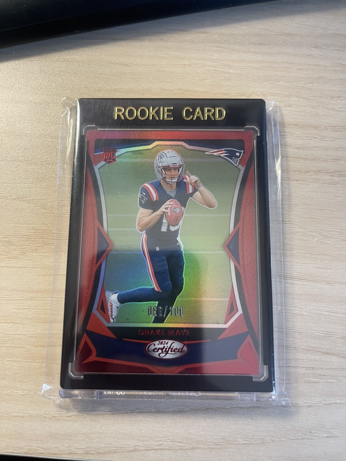 Drake Maye 2024 Panini Certified Rookie Mirror Red #/100 Color Match #103 RC