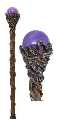   Merlin The Wizard Sorcerer Twisted Vines Staff with Purple Orb Handle 67''L 