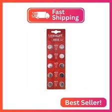 LOOPACELL AG12 LR43 386 SR43 1.5V Alkaline Button Cell Watch Batteries 10 Pack