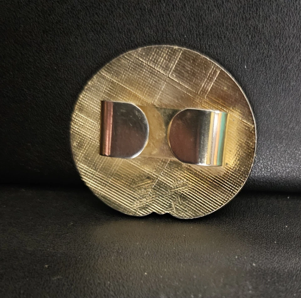 Corbata Bolo Vintage Tono Dorado Diseño Floral Esmalte Sin Cordón Estilo Occidental Foto 2 de 2