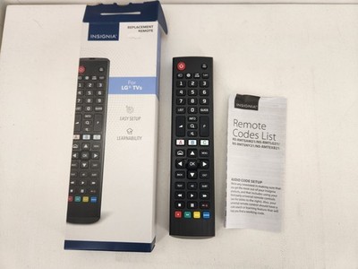 Universal LG Insignia NS-RMTLG21 Replacement Learning Remote for LG TVs Black