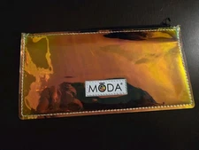 MODA Womens Cosmetic Makeup Bag Case Pouch Pencil Holographic Copper Iridescent