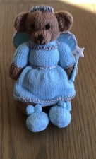 New Handmade Blue Fairy Teddy Bear Gift Wrapped with Ribbon 13cm