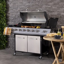 Charles Bentley 7 Burner Premium Gas BBQ Barbecue - Silver