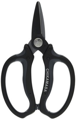 Chikamasa Florist Ultra Rosso Flower Scissors, Black, with Cap, MF-8000B