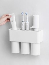 Wall-Mounted Toothbrush and Toothpaste Holder - -Draining Design, Easy Instal...