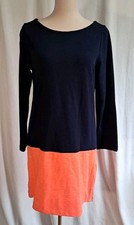 J.Crew Size S Navy Blue Orange Maritime Colorblock Mini Dress Zipper Side Vents