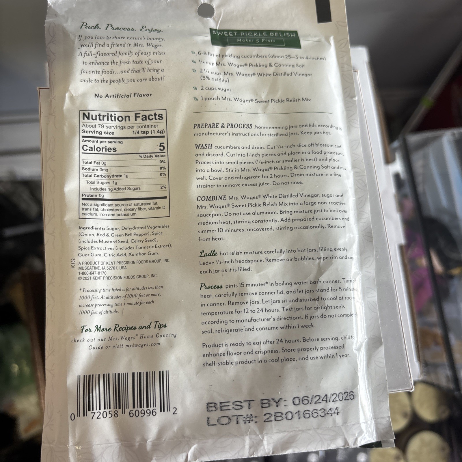 Mrs. Wages Quick Process Sweet Pickle Relish