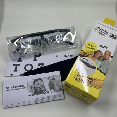 Vizmaxx Self Adjusting Glasses Comes With Case And Cleaning Cloth NEW Near & Far