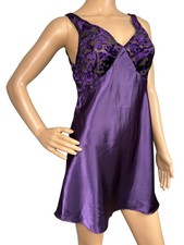 Vintage 90s Victorias Secret Gold Label Purple Satin Slip Dress XS