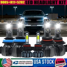 12000K LED Headlight+Fog Light Bulbs kit For Chevy Silverado 1500 2500 2007-2015