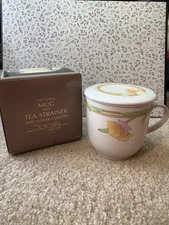 Vintage Tea Cup Mug Infuser Lid The Toscany Collection Floral, Cottagecore
