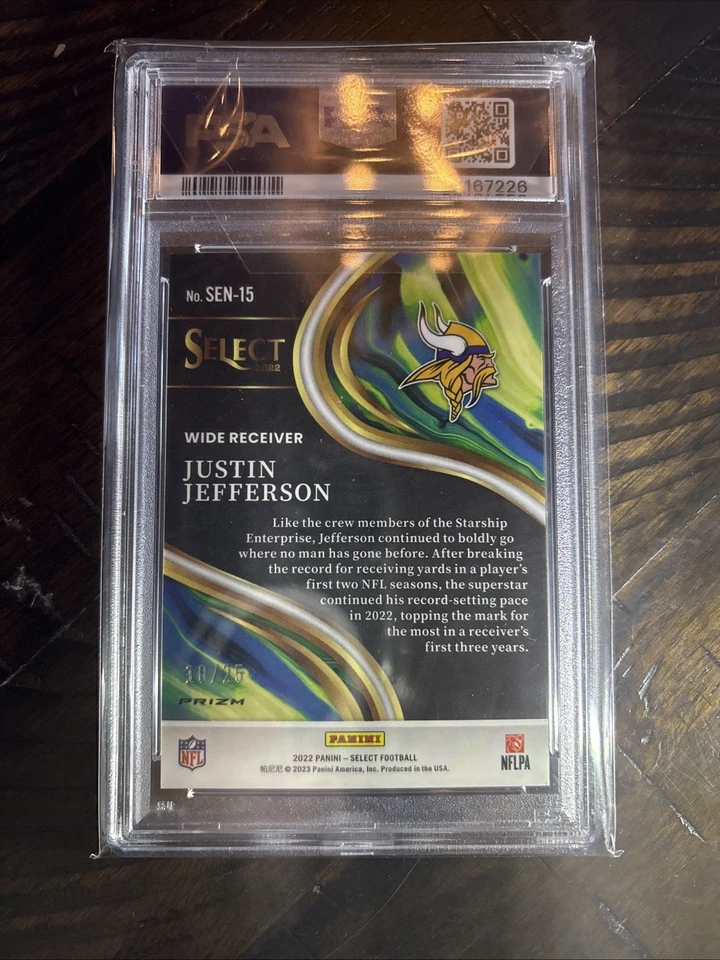 2022 Select Justin Jefferson Tie Dye 10/25 Sensations SEN-15 PSA 10 🔥🔥 - Image 2 of 4
