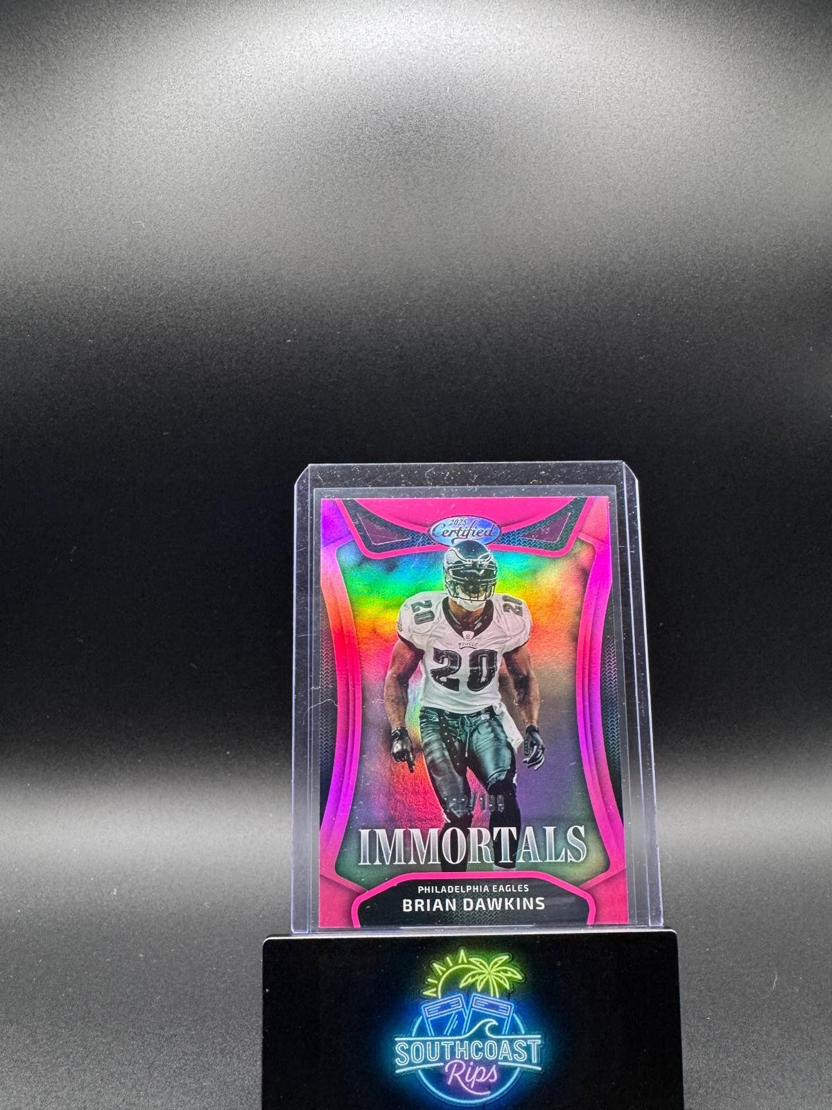 2025 Panini Certified #IM-BDS Brian Dawkins Immortals Mirror Pink #/199