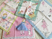 Set/5 Darling NEW LURAY Spring Mary Jane  Bunny HANDKERCHIEFS  Special Price 