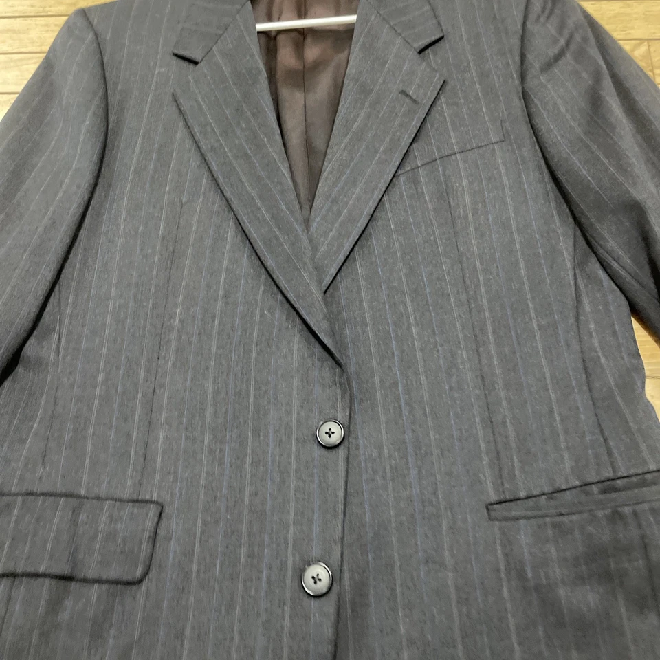Blazer de lana Gieves & Hawkes para hombre 41 L carbón Saville Row traje chaqueta a rayas Foto 4 de 4