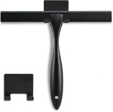 Shower Squeegee, 10-Inch Matte Black Squeegee, All-Purpose Stainless Steel