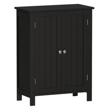 Bathroom Cabinet Floor Storage Cabinet with Adjustable Shelf Freestanding Black