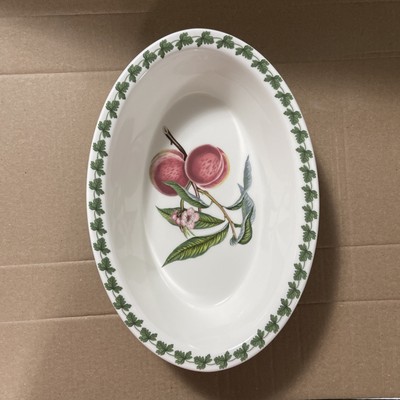 Portmeirion Pomona 13'' Oval Baking Dish with Peach Motif