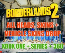 Borderlands 2 All Character Heads + Skins Drop +Vehicle Skins XBOX ONE + X/S 360
