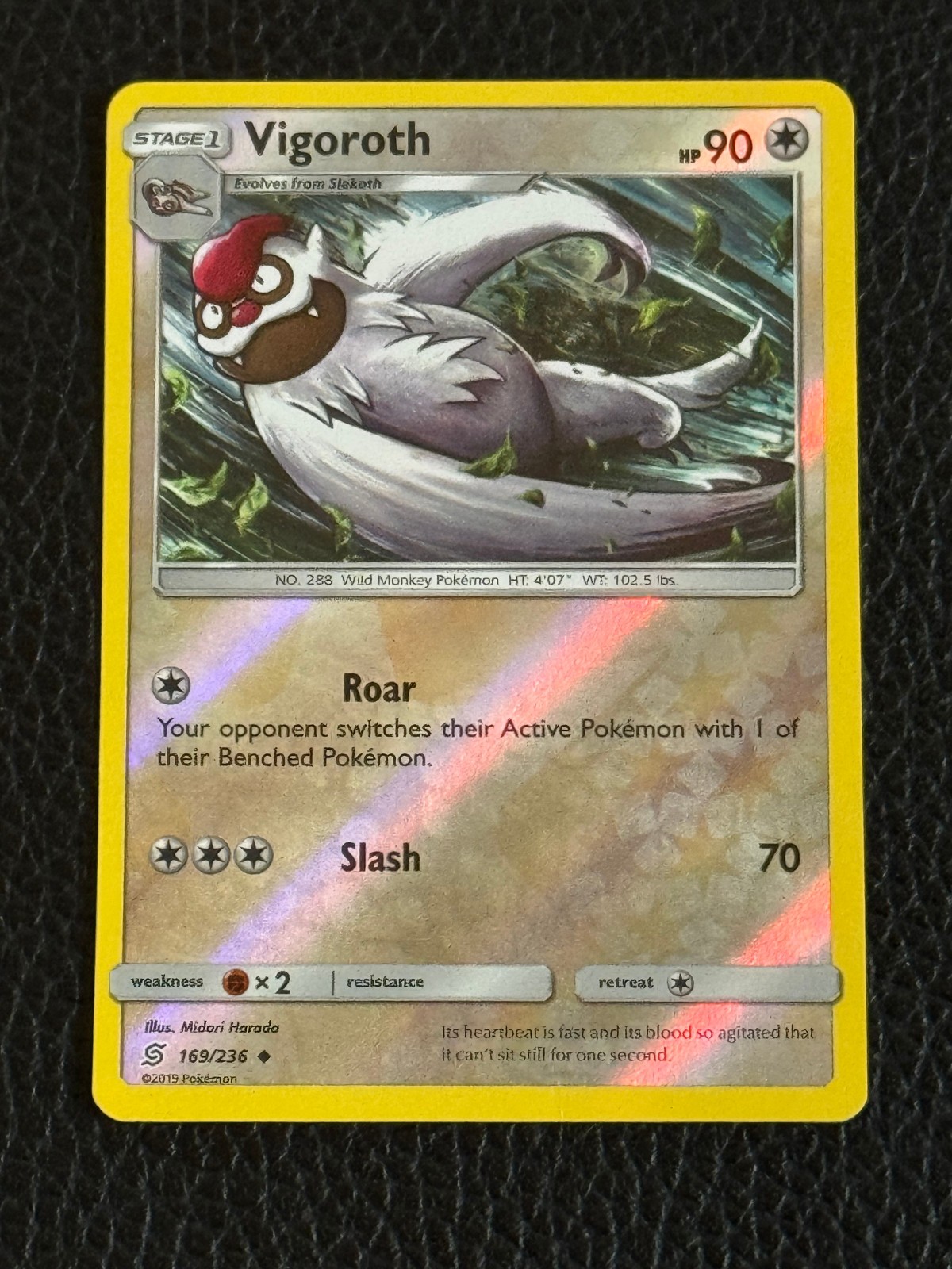 Vigoroth 169/236 Reverse Holo Unified Minds Pokemon Card