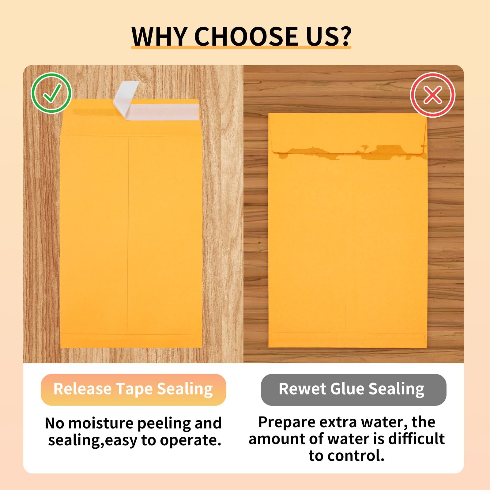 Joyberg 6x9 Envelopes Self Seal, Yellow, Printable, Tear 6x9in, Yellow