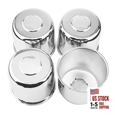 4Pcs 4.90 inch Trailer Wheel Center 4.9in Hub Hole, 4.33in Tall Chrome Silver