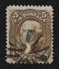CKStamps: US Stamps Collection Scott#76 5c Jefferson Used Spot Thin Signed