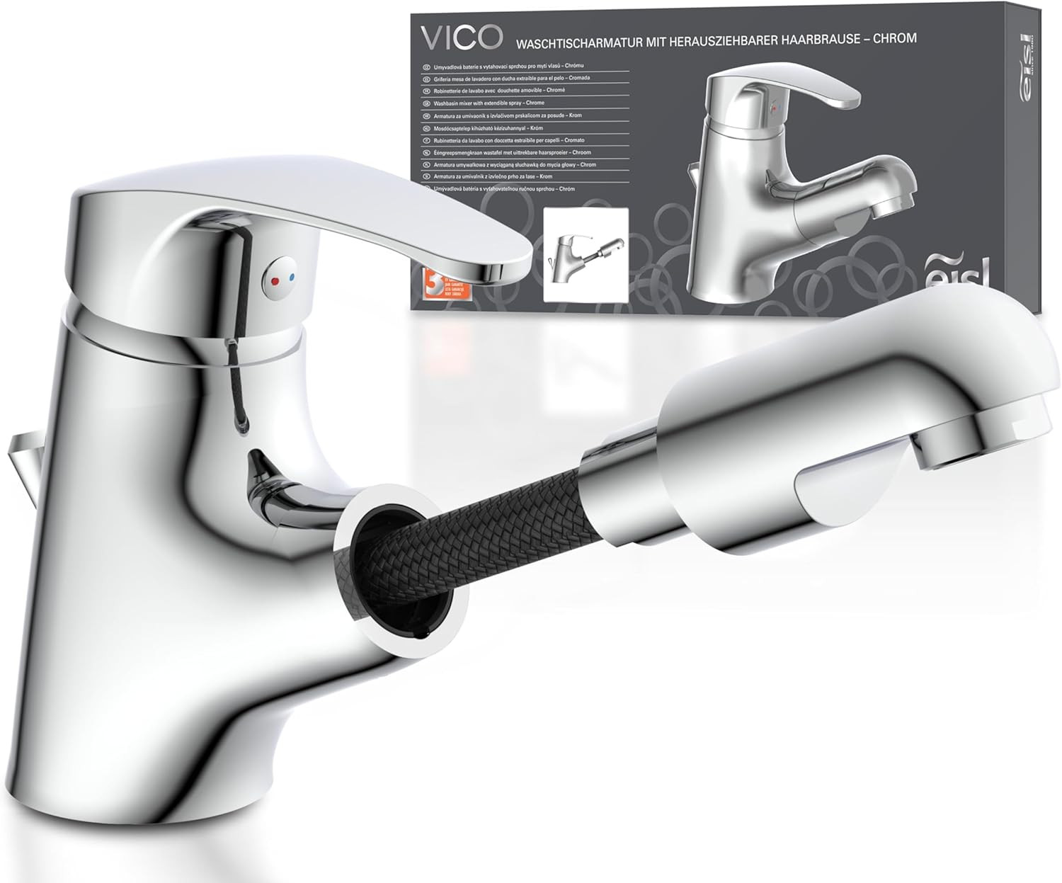 VICO NI075TCO Rubinetto Lavabo Bagno per Lavaggio Capelli e Pulizia