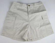 LANDS END Light Stone Cotton Twill Cargo Style Shortss Boys 14 NEW