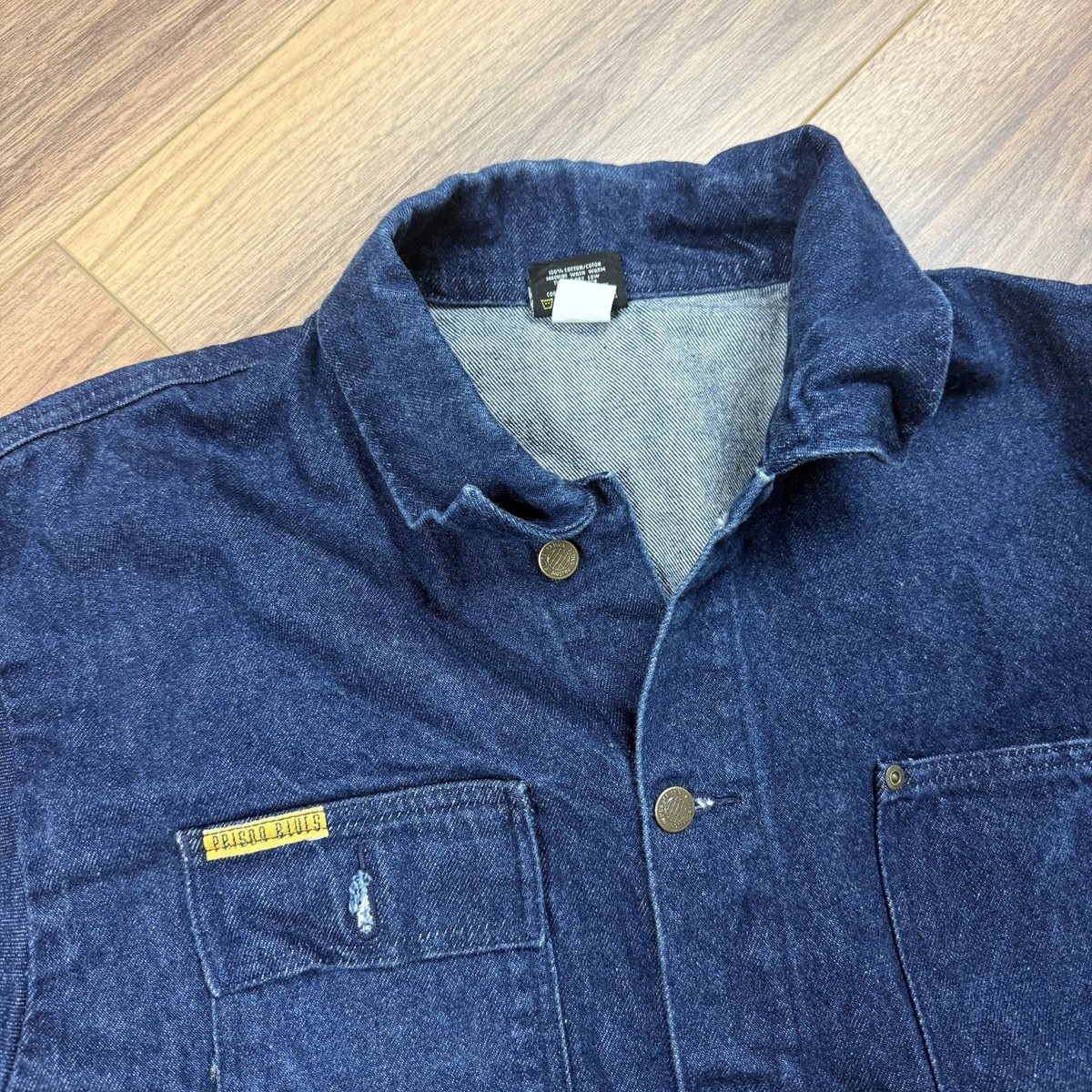 Vintage Prison Blues Yard Jacket Size Large Blue Unlined Coat