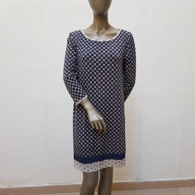 Hübsches Kleid von Max Studio, M, blau, weiß, beige, orangebraun