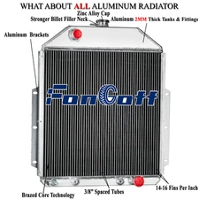 4 Row Aluminum Radiator for Ford F1 F2 F3 F-Series Pickup Truck Chevy V8 Engine