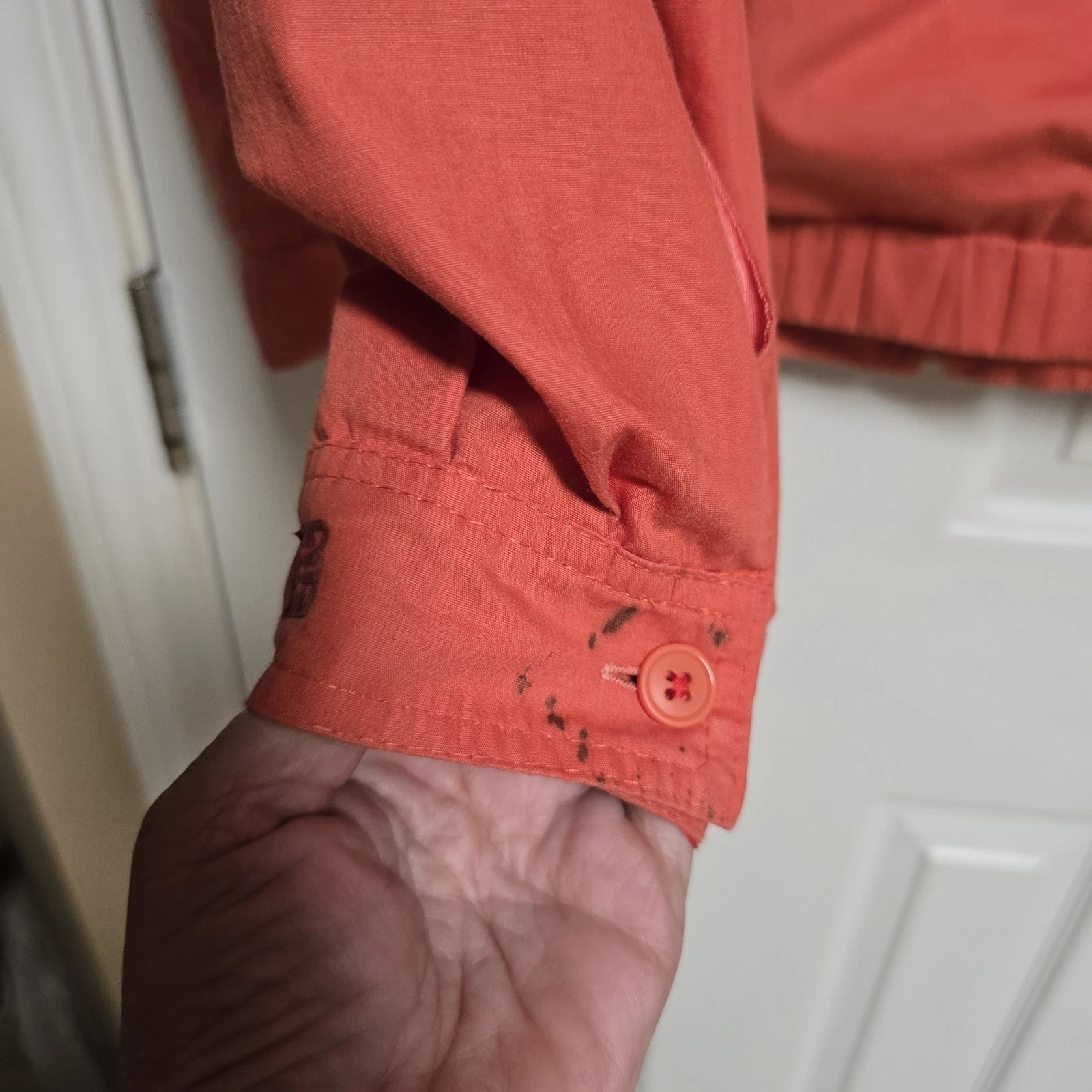 Vintage Givenchy Gentleman Jacket Mens 44 Coral Orange Full Zip Hong Kong Read - product detail image 8