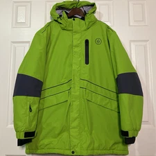 Atlas Ocean Voyages Mens 3XL Parka Jacket Neon Green Hood Removable Vest Lining