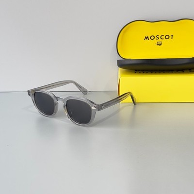 Moscot Lemtosh Crystal Grey Frame Dark Grey Lens Sunglasses Handmade Unisex