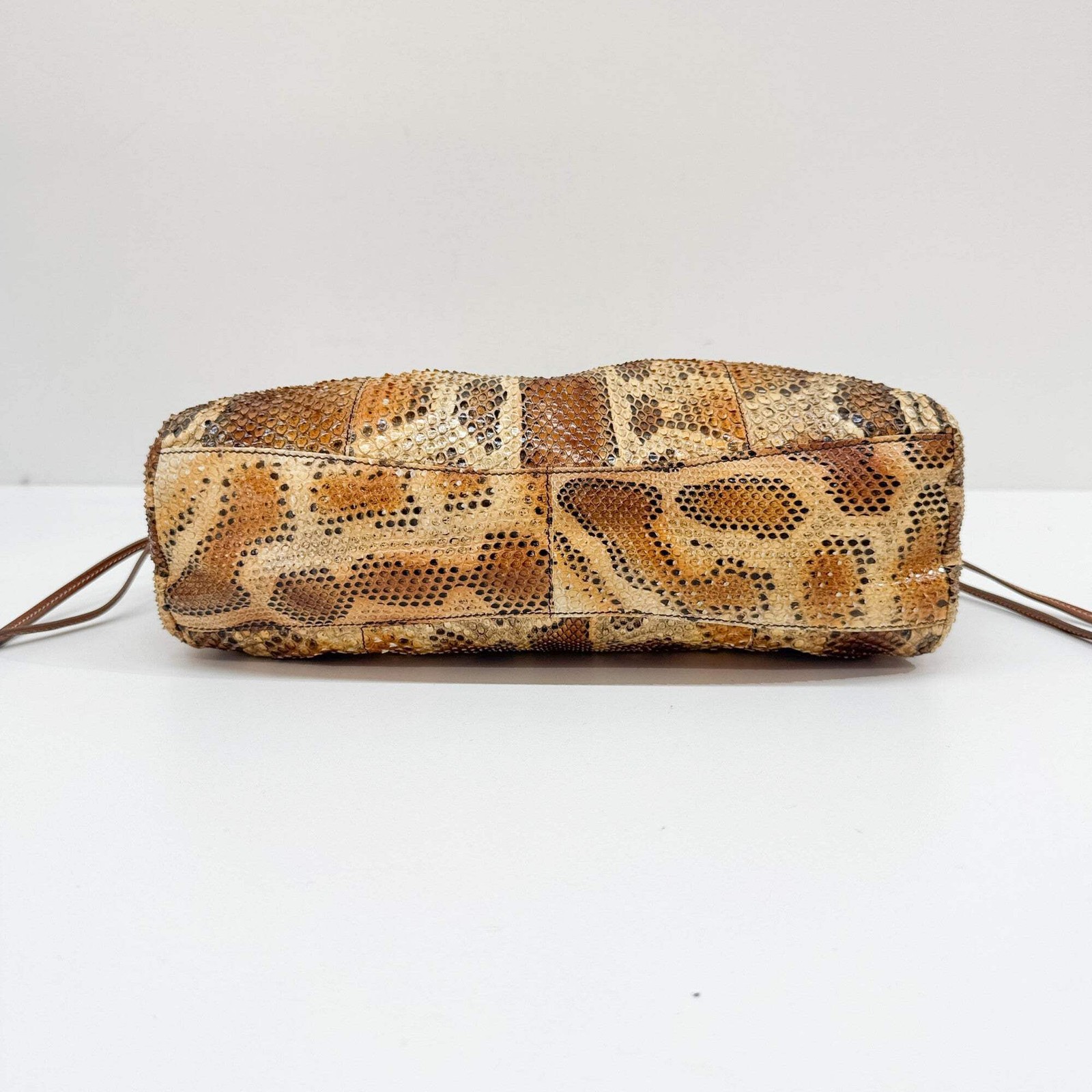 PRADA Drawstring Amber Python Embossed Leather Sh… - image 8