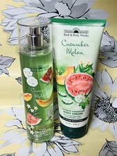 2pc Bath Body Works Cucumber Melon Body Cream Fragrance Mist