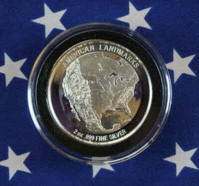Liberty Island U.S. Landmarks Elemetal (BU) 2oz .999 Fine Silver