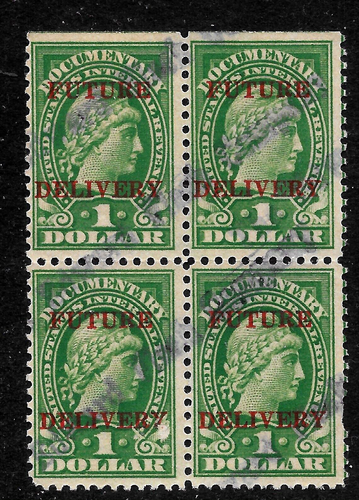 1925 US RC25 FUTURE DELIVERY REVENUE SHEET 2X2 USED Read Cancelation
